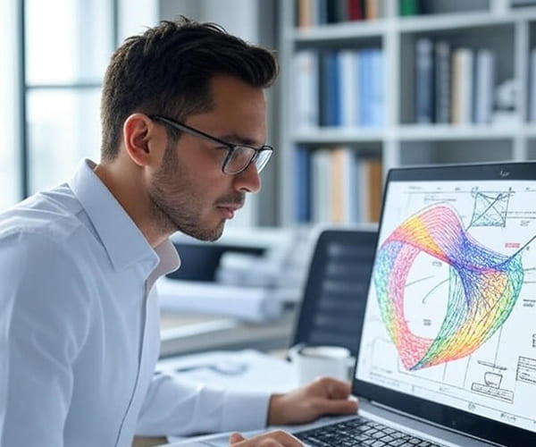 engenheiro estudando a força da construcão